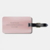 Étiquette À Bagage Parties scintillant rose gouttes Monogramme Élégan (Dos horizontal)