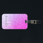 Étiquette À Bagage Parties scintillant rose moderne étincelles Nom pe<br><div class="desc">Parties scintillant rose moderne étincelles Nom personnalisé</div>