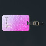 Étiquette À Bagage Parties scintillant rose moderne étincelles Nom pe<br><div class="desc">Parties scintillant rose moderne étincelles Nom personnalisé</div>