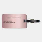Étiquette À Bagage Parties scintillant rose pâle goutte nom monogramm (Dos horizontal)