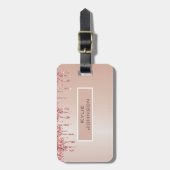 Étiquette À Bagage Parties scintillant rose simple et élégante Cute N (Devant Vertical)