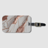 Étiquette À Bagage Parties scintillant tendance en cuivre marbre (Devant Horizontal)