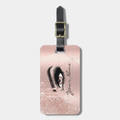 Étiquette À Bagage Parties scintillant tendance Rose or Drives Modern (Devant Vertical)