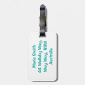 Étiquette À Bagage parties scintillant Turquoise irisée (Dos Vertical)