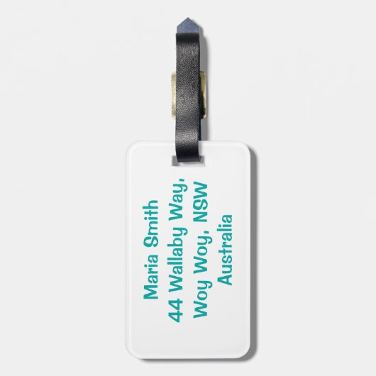 Étiquette À Bagage parties scintillant Turquoise irisée (Dos Vertical)