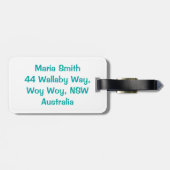 Étiquette À Bagage parties scintillant Turquoise irisée (Dos horizontal)