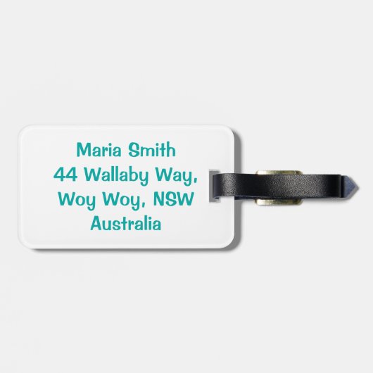 Étiquette À Bagage parties scintillant Turquoise irisée (Dos horizontal)