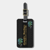 Étiquette À Bagage Parties scintillant verte et étincelles Eléphant f (Devant Vertical)