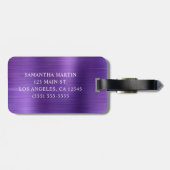 Étiquette À Bagage Parties scintillant violet Améthyste Foil Fancy Mo (Dos horizontal)