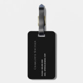 Étiquette À Bagage Parties scintillant violet noir gouttes nom monogr (Dos Vertical)