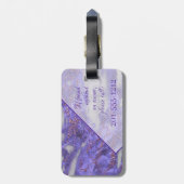 Étiquette À Bagage Parties scintillant violet rose élégant Monogramme (Dos Vertical)