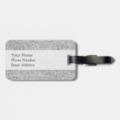 Étiquette À Bagage Parties scintillantes argentées élégantes (Dos horizontal)