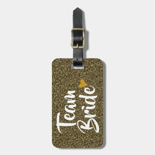 Étiquette À Bagage Parties scintillantes de coeur d'or de jeune (Devant Vertical)