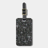 Étiquette À Bagage Parties scintillantes iridescentes noires (Devant Vertical)