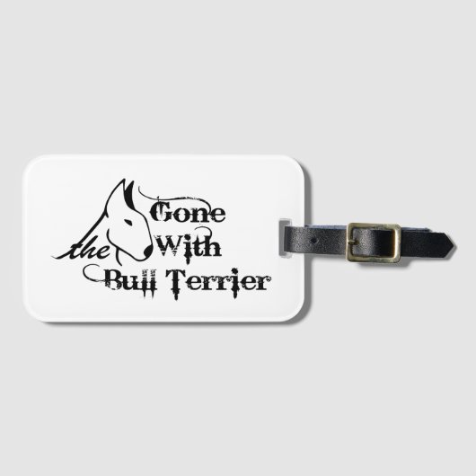 Étiquette À Bagage Partis avec les amoureux de les chiens du BULL TER (Devant Horizontal)