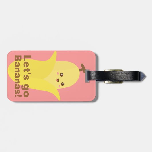 Étiquette À Bagage Partons des bananes avec cette banane mignonne et (Dos horizontal)