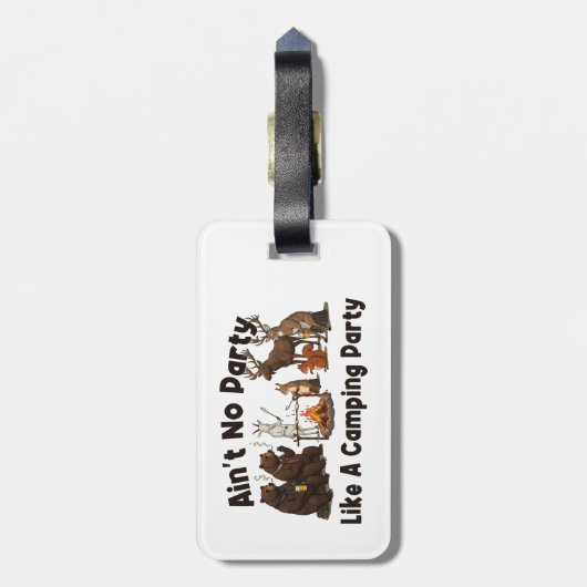 Étiquette À Bagage Pas de fête comme une fête de camping (Dos Vertical)