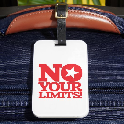 Étiquette À Bagage Pas De Limites ! Texte rouge (Insitu Rectoal 2)