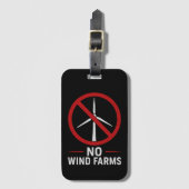 Étiquette À Bagage Pas d'éoliennes - Pas de parcs éoliens (Devant Vertical)