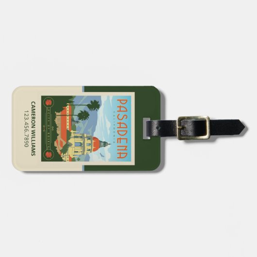 Étiquette À Bagage Pasadena, CA (Devant horizontal)