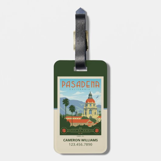 Étiquette À Bagage Pasadena, CA (Dos Vertical)