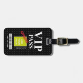 Étiquette À Bagage Passage personnalisable noir et blanc de (Devant horizontal)