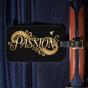 Étiquette À Bagage Passion Dorée – Typographie de Luxe Inspirante D