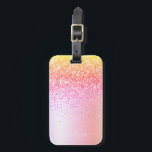 Étiquette À Bagage Pastel Arc-en-ciel rose or violet Parties scintill<br><div class="desc">Pastel Gold,  Orange,  Pink Faux Foil Parties scintillant étincelante métallique brossé Monogramme en métal Nom et étiquette initiale de sac ou de bagage. Cela rend le cadeau parfait pour 16 ans,  mariage,  douche nuptiale,  anniversaire,  baby shower ou bachelorette pour quelqu'un qui aime le luxe glam et les styles chic.</div>