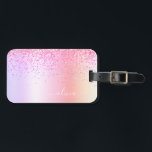 Étiquette À Bagage Pastel Arc-en-ciel rose or violet Parties scintill<br><div class="desc">Rainbow Pastel - Gold, Blush Pink Faux Foil Parties scintillant à étincelles métalliques brossé Monogramme en métal Nom et étiquette initiale de sac ou de bagage. Cela rend le cadeau parfait pour 16 ans, mariage, douche nuptiale, anniversaire, baby shower ou bachelorette pour quelqu'un qui aime le luxe glam et les...</div>