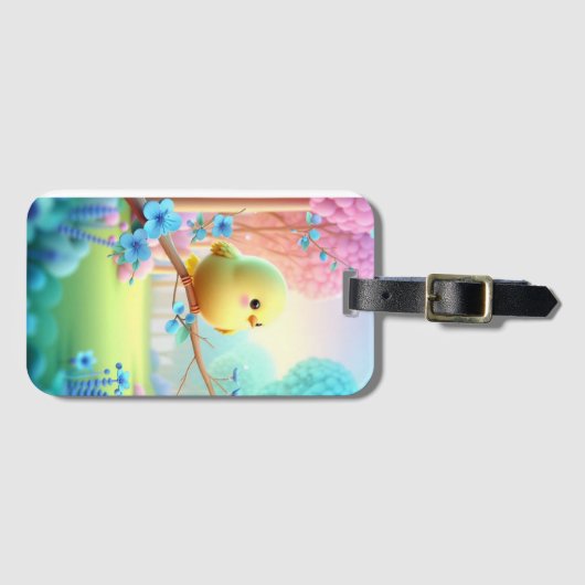 Étiquette À Bagage “Pastel Bloom – Conception élégante de coque de té (Devant Horizontal)