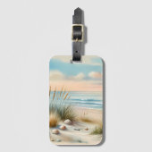 Étiquette À Bagage Pastel Coastal Dunes Watercolor (Devant Vertical)