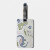 Étiquette À Bagage Pastel Dinosaur (Dos Vertical)