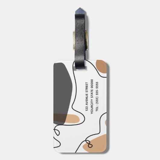 Étiquette À Bagage Pastel moderne minimaliste (Dos Vertical)