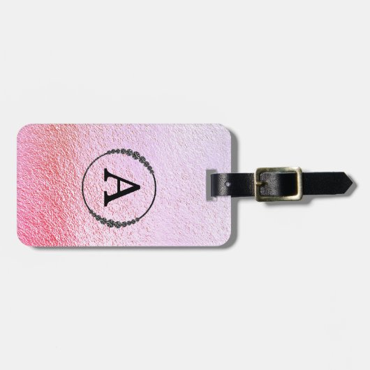 Étiquette À Bagage *~* Pastel Ombre Black Monogramme Diamant (Devant horizontal)