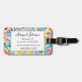 Étiquette À Bagage Pastel Plastic Fluid Abstrait (Devant horizontal)