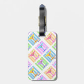 ÉTIQUETTE À BAGAGE PASTEL POP ART MARTINIS (Dos Vertical)
