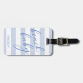 Étiquette À Bagage Pastel Stripes Beach Baby (Devant horizontal)