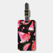 Étiquette À Bagage Pastèque à l'aquarelle 2 (Devant Vertical)