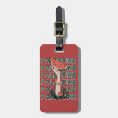 Étiquette À Bagage pastèque, fleurs et palestine Texte Répéter (Devant Vertical)