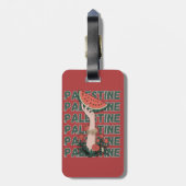Étiquette À Bagage pastèque, fleurs et palestine Texte Répéter (Dos Vertical)