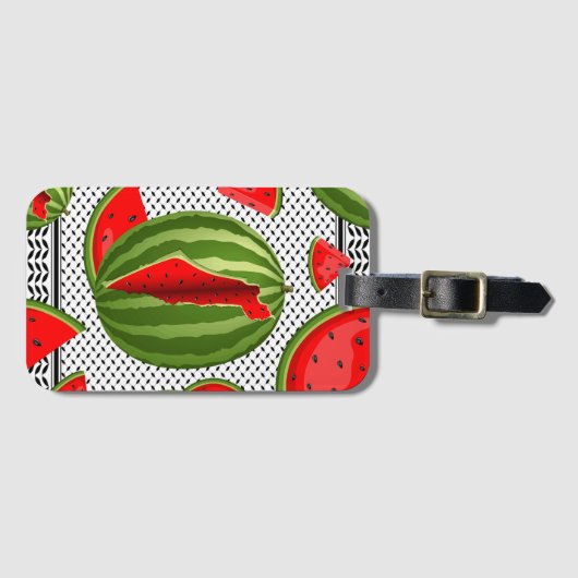 Étiquette À Bagage Pastèque Palestine - Slice (Devant Horizontal)