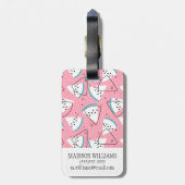 Étiquette À Bagage Pastèques colorées d'aquarelle (Dos Vertical)