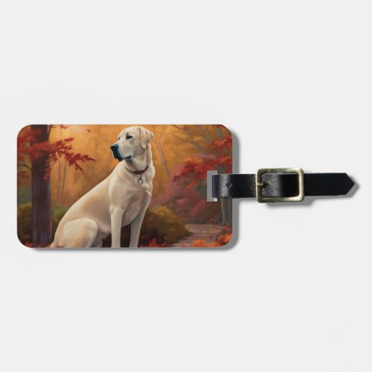 Étiquette À Bagage Pasteur anatolien en automne Feuilles automne Insp (Devant horizontal)