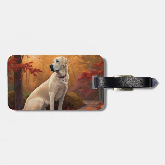 Étiquette À Bagage Pasteur anatolien en automne Feuilles automne Insp (Dos horizontal)