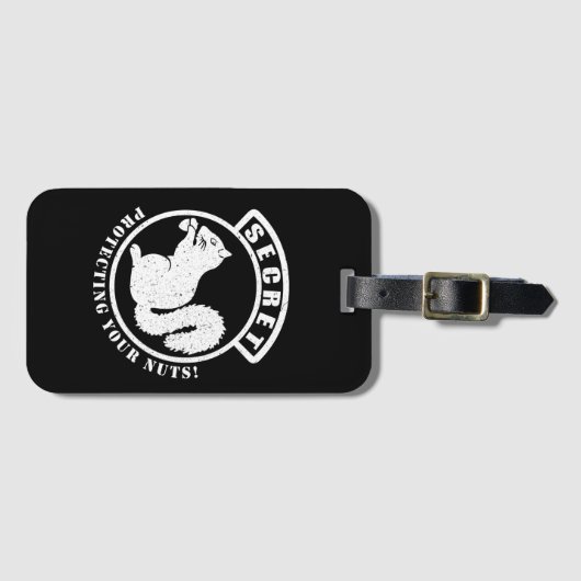 Étiquette À Bagage Patch d'écureuil secret pour protéger vos noix (Devant Horizontal)