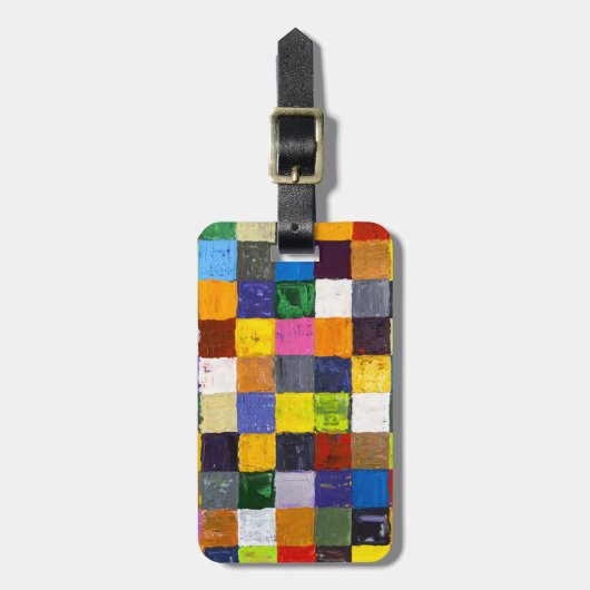 Étiquette À Bagage Patchwork Abstrait (Devant Vertical)