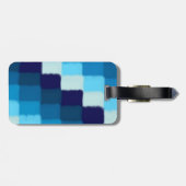 Étiquette À Bagage Patchwork bleu (Dos horizontal)