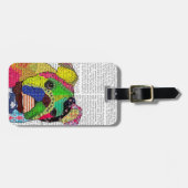 Étiquette À Bagage Patchwork Bulldog (Devant horizontal)