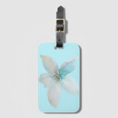 Étiquette À Bagage Pâte de fleur d'aquarelle à fleurs blanches (Devant Vertical)