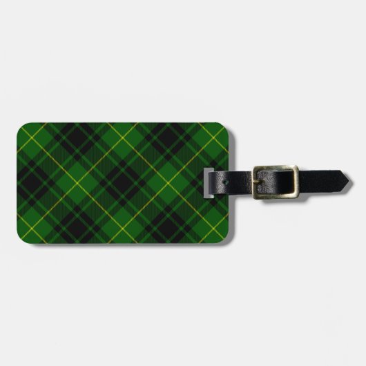 Étiquette À Bagage Pâte verte de tartan MacArthur (Devant horizontal)
